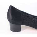 Flat Shoes Girl Rhinestone lining leather chunky heel c283 Ladies women manufacturer Dress Flats